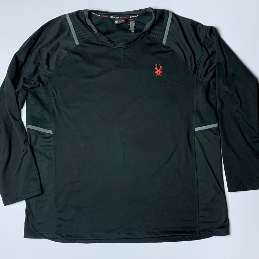 Spyder Pro-W B Active long Sleeve Black Shirt Sweater Size XL